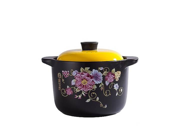 Keramiktopf mit Deckel, mit Deckel Hitzebeständiger Tontopf Irdener Topf Bibimbap(5l)