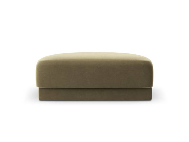 Pouf 1 place en tissu velours vert