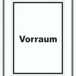 HB-Druck Vorraum Aufkleber mit Text Diele Vorzimmer hochkant A3 (297x420mm)