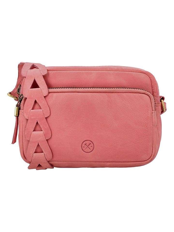 HIDE & STITCHES Leder-Umhängetasche in Pink - (B)20 x (H)17 x (T)5 cm - onesize
