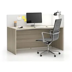 Büroschreibtisch-Set für rechte Ecke SEGMENT, mit Sichtschutz, Eiche natur/weiß