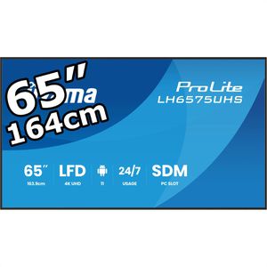 Iiyama Digital-Signage ProLite LH6575UHS-B2AG, 64,5 Zoll, 4K UHD 3840 x 2160 Pixel, 24/7 Betriebszeit