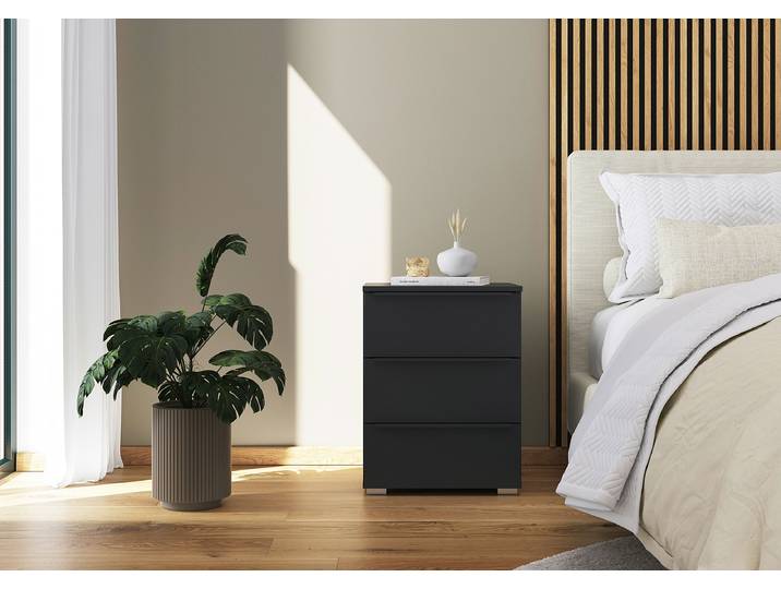 Table de nuit 62cm 1 set Gris/Gris métallisé