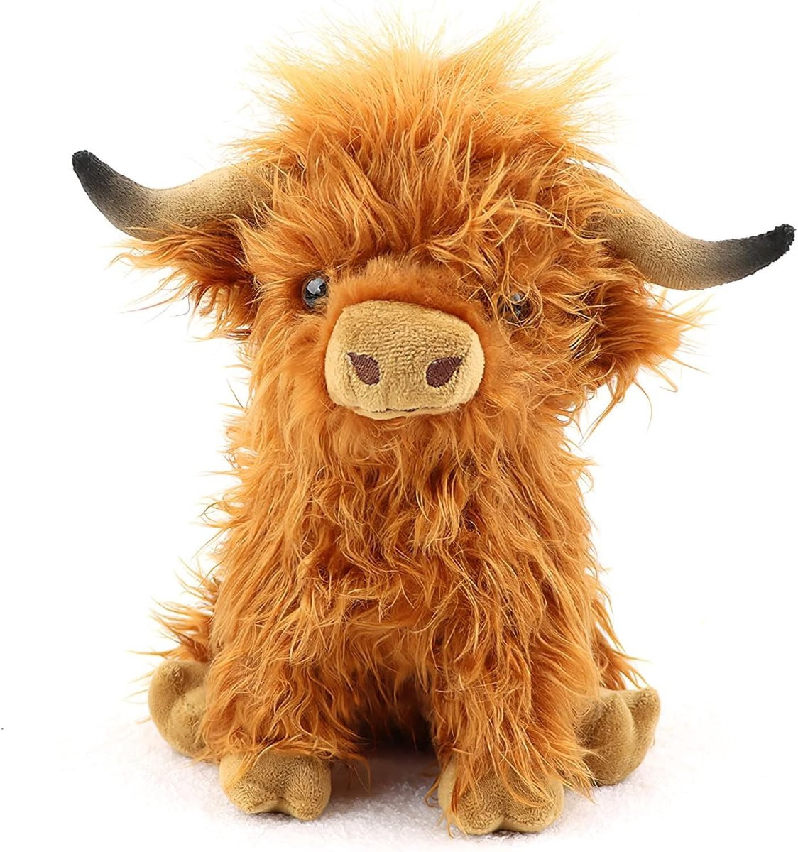 Zachte Highland Cow Knuffel, Realistische Schotse Hooglander Pluche Dieren, Schattig Speelgoed voor Kinderen