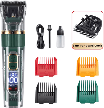 Inspire Picks Professional Rechargeable Dog Clipper Pet Grooming Trimmer For Dogs & Cats green 3mm Set