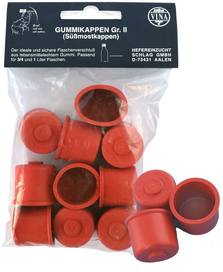Vina Süßmostkappe Gummikappe Ø 28 mm 10 Stück