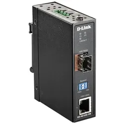 D-Link DIS M100G Medienkonverter (2 Ports), Netzwerk Switch, Schwarz