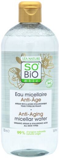 SO'BiO étic Agua Micelar Antiedad Ácido Hialurónico & Argán 500 ml