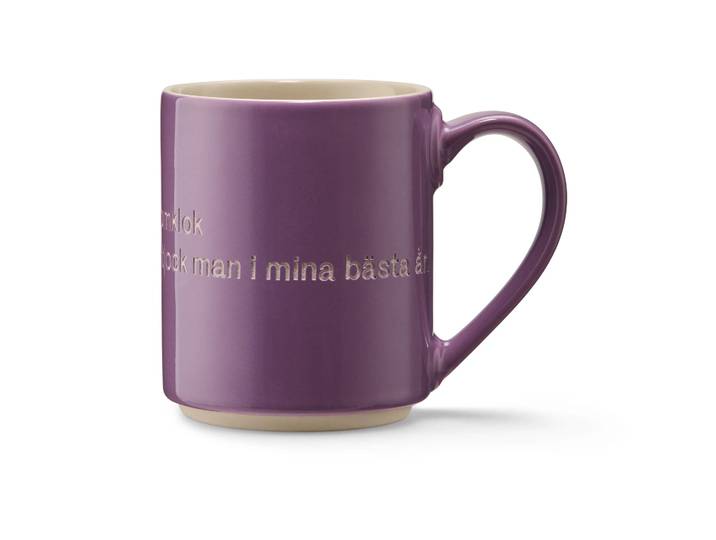 Design House Stockholm Tasse Astrid Lindgren, jag är en vacker… mauve-suédois