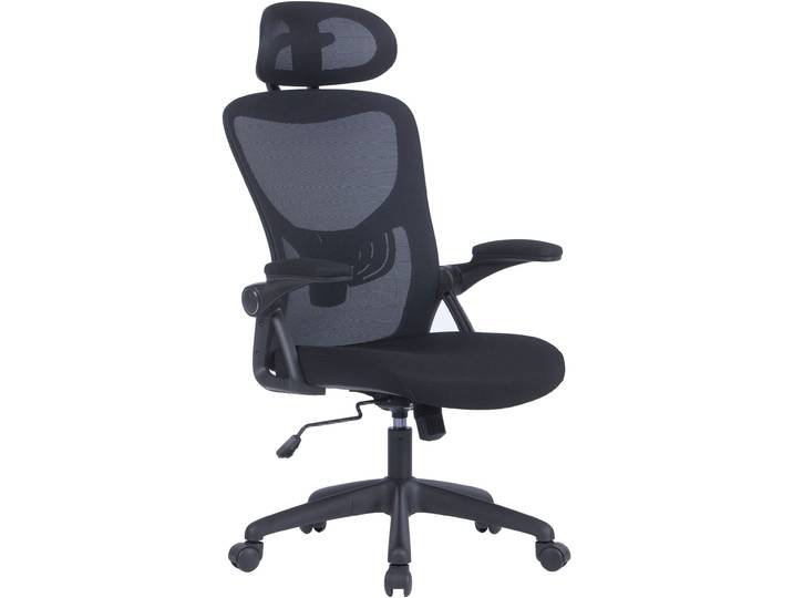 Drehstuhl BYLIVING Flex , schwarz (schwarz, schwarz, schwarz), B:62cm H:119cm T:58,5cm, Kunststoff, Polyester, Stühle, Drehstuhl, moderner Bürostuhl mit vielen Einstellungsmöglichkeiten