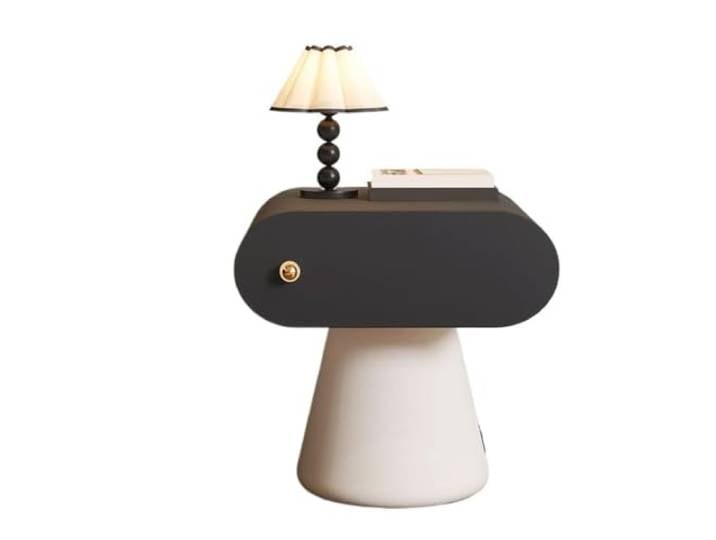 Zimmer Massivholz-Nachttisch, Haushalts-Schlafzimmer-Aufbewahrungsschrank Kleines Wohnzimmer-Sofa, seitlich, stehend(Schwarz,Klein)