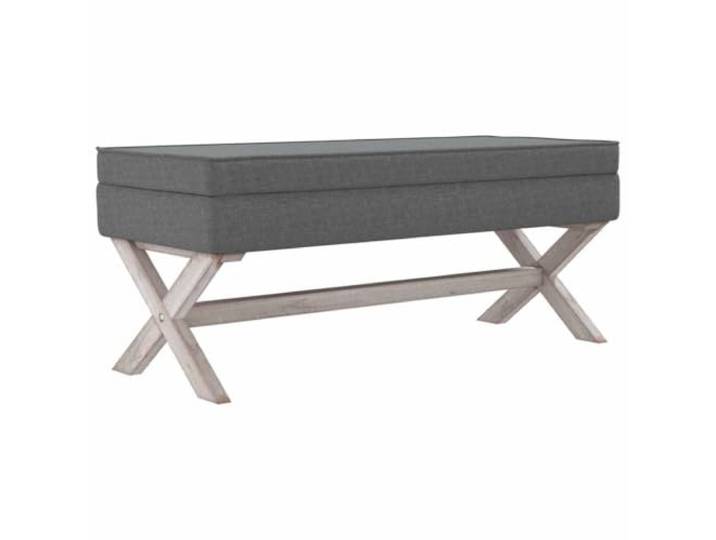UYPTERF Hocker mit Stauraum Dunkelgrau 110x45x49 cm Stoff Holzbeine, Schaumstoffpolsterung, Staufach unter Sitzfläche, Vintage-Stil, max. 110 kg
