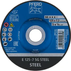 PFERD TOOLS Schruppscheibe E Leistungslinie SG STEEL für Stahl - 62212626