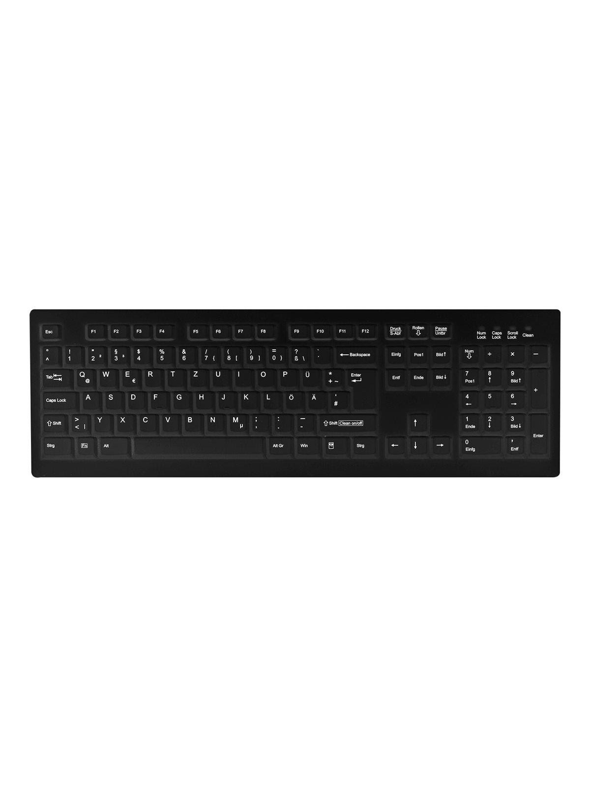 Cherry Contour Active Key MedicalKey AK-C8100 - keyboard - wipe disinfection - QWERTY - US - black Input Device - Tastatur - Englisch (US) - Schwarz