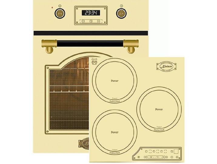 Kaiser Küchengeräte Backofen-Set EH 4796 ElfAD+KCT 4795 FI ElfAD..., Retro Backofen Einbaubackofen 45 cm, Autark, 50 L+Einbau Herd, 45 cm