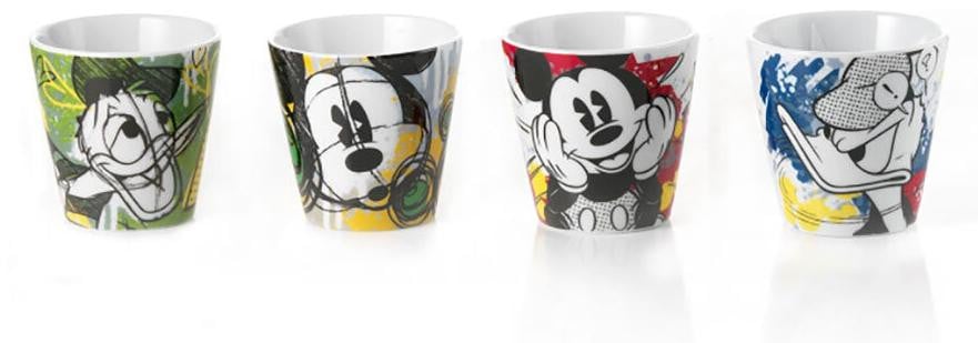 Egan Disney Mickey Mouse Classic Set 4 Espressobekers met Mickey Mouse en Donald