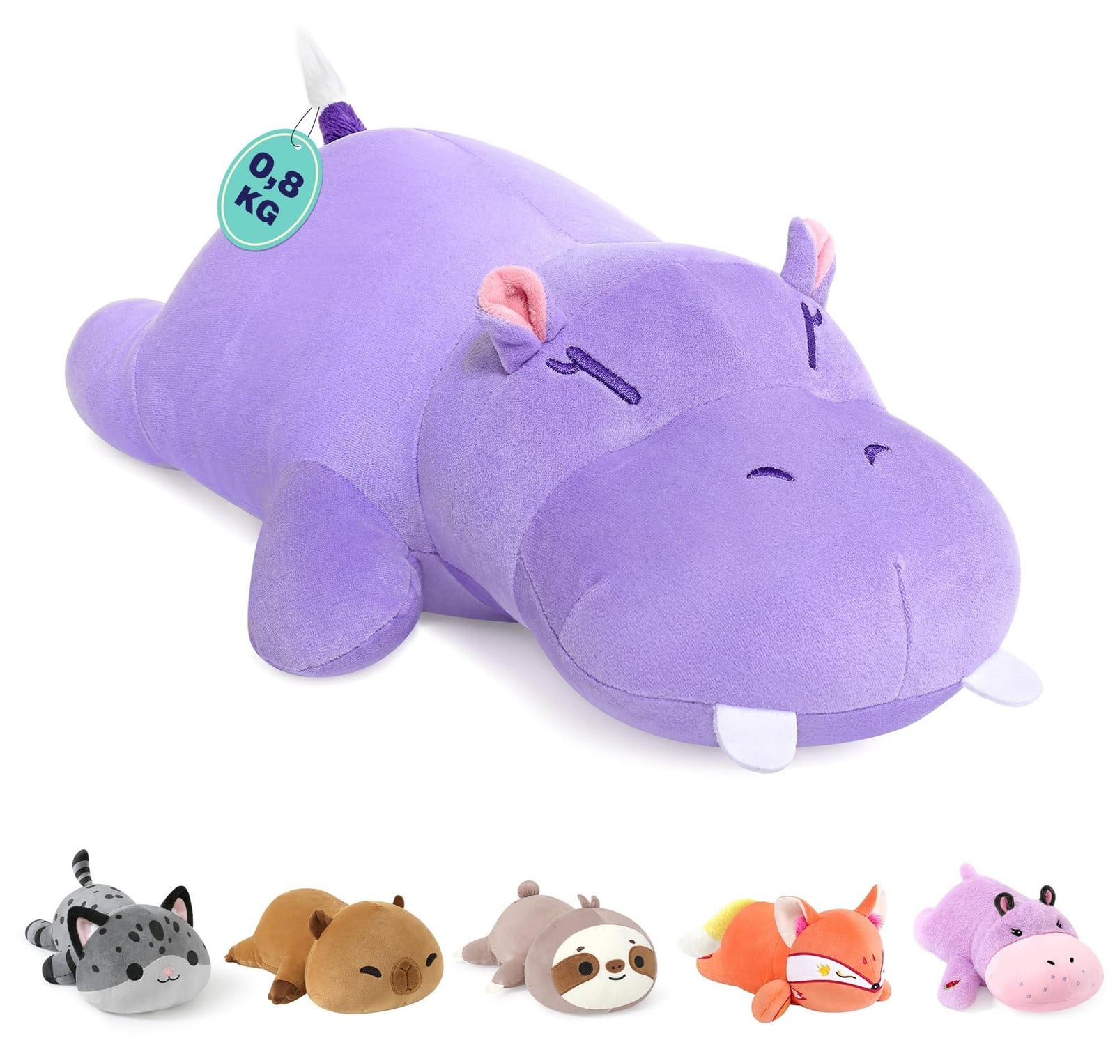 Gewogen Nijlpaard Knuffel Dier - 35 cm