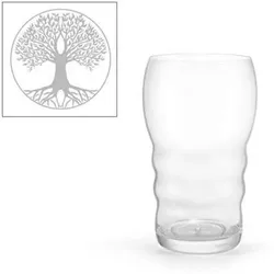 Wasserglas Galileo mit Baum des Lebens Affirmation - Weiß