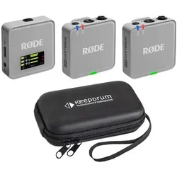 RØDE Mikrofon-Funksystem Wireless GO Gen 3 Grau mit Softcase, Mikrofon