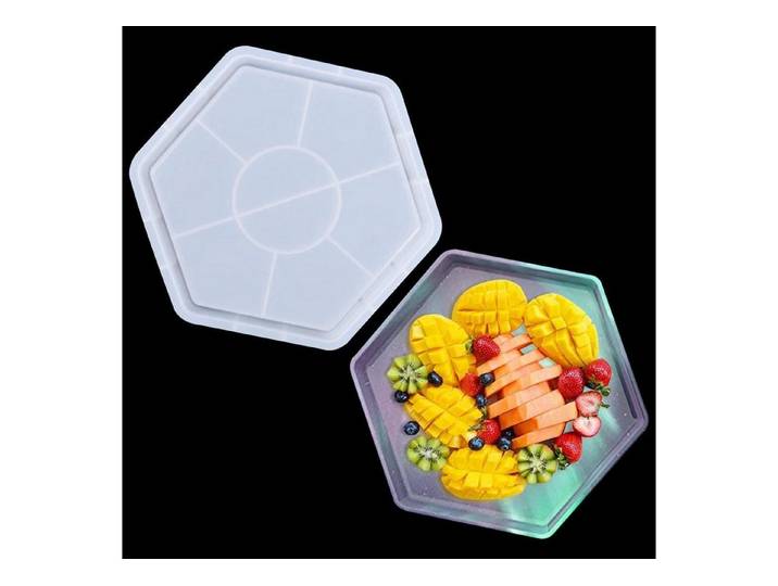 LuxusKollektion Silikonform Silikonform Sechseck Groß Tablett Gießform Harzschalen, (1-tlg)