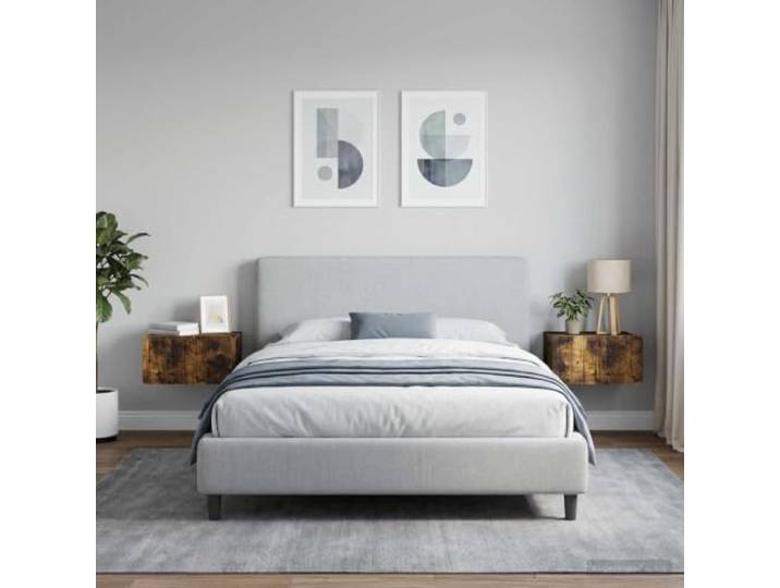 YUTAASU Wandmontierter Nachttisch 2 STK. Geräucherte Eiche Mit Schublade, Holzwerkstoff, Robust, Platzsparend, Für Schlafzimmer Und Wohnzimmer