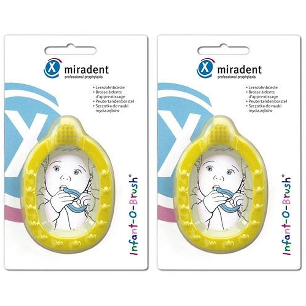 Miradent Kinder-Lernzahnbürst.Infant-O-Brush gelb 2x 2x1 St Zahnbürste