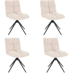 Home Deluxe HOME DELUXE Esszimmerstuhl drehbar 4er Set NODA  – Creme