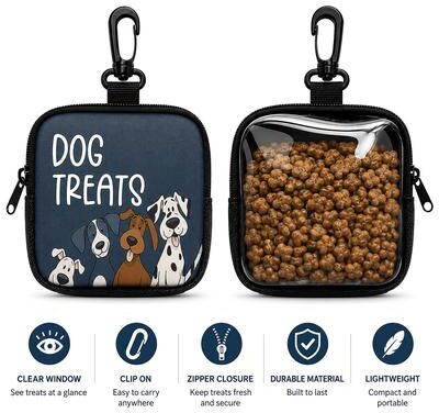Fusion Finds Clear View Clip On Dog Treat Pouch & Training Snack Bag b