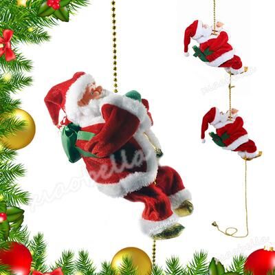 PRiME Climbing Santa Claus , Battery Operated Rope, Pendant Ornament Decor Decorations, Toys For Christmas Tree Hanging Climbing Santa Claus , Battery Operated Rope, Pendant Ornament Decor Decorations, Toys For Christmas Tree Hanging