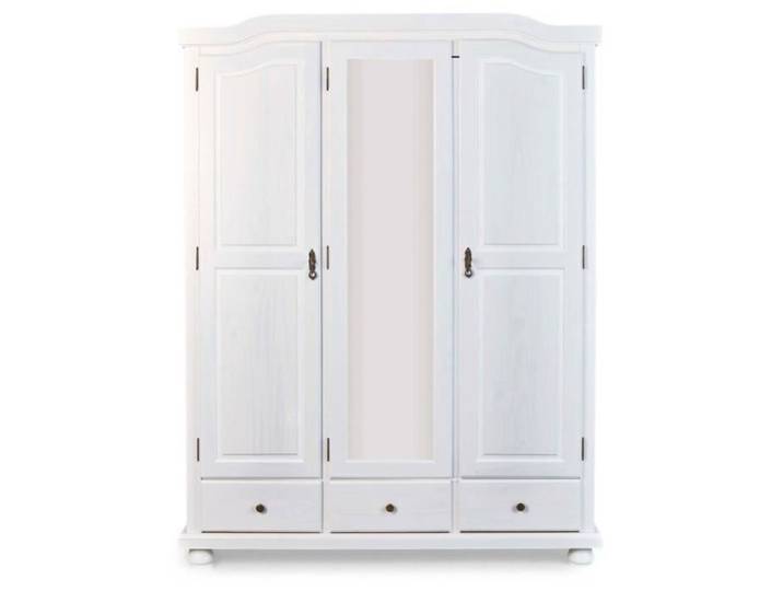 Armoire 3 Portes & 3 Tiroirs Bois  Izi  198cm Blanc