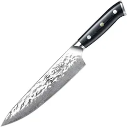 Kozygear Premier 8" 33cm Chef's Messer geh?mmert Japan Super, Küchenmesser, Silber