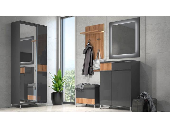 Garderoben-Set GOODPRODUCT Onyx , grau (pacific, anthrazit), Kastenmöbel-Sets, Garderoben-Set