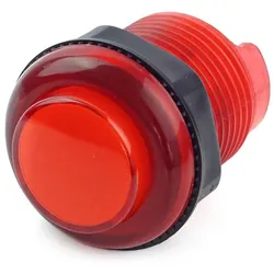 Arcade Button, 30mm, beleuchtet (LED 5V DC), transparent - Farbe: rot