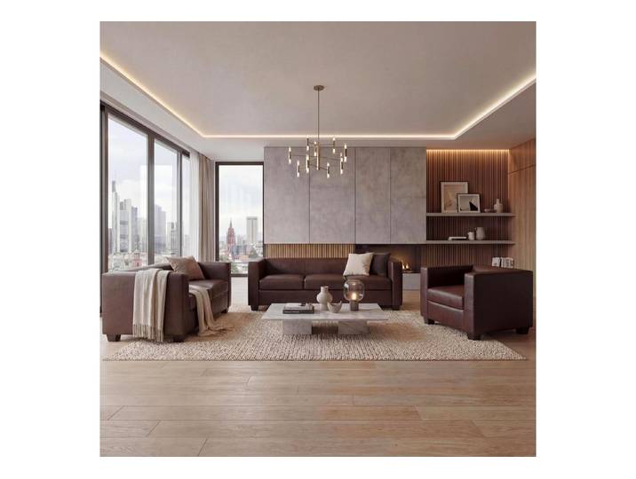 MCW Wohnlandschaft Lille-3-2-1-KL, Set, Bequeme Sitzpolsterung, Stabile Rahmenbauweise, Hohe Standfestigkeit