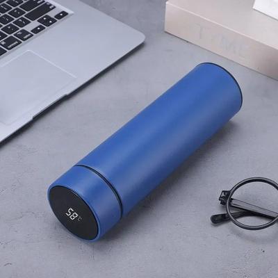 Uplift Essentials Intelligent LED Temperature Display Thermos Bottle For Hot And Cold Drinks blue
