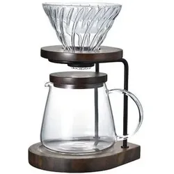 Hario Drip Stand Set Walnut - dripper z podstawą, Zubehör Kaffeemaschinen, Braun