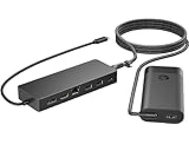 HP Hub USB-C Universel et Bloc d'alimentation pour Ordinateur Portable