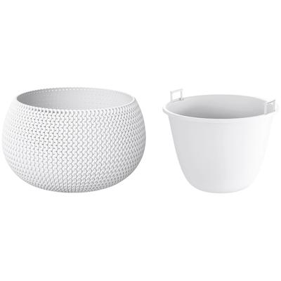 Pflanzkübel PROSPERPLAST "Splofy Bowl", weiß, H:21cm Ø:37cm, Kunststoff, Pflanzgefäße, Pflanzkübel, ØxH: 37x21 cm