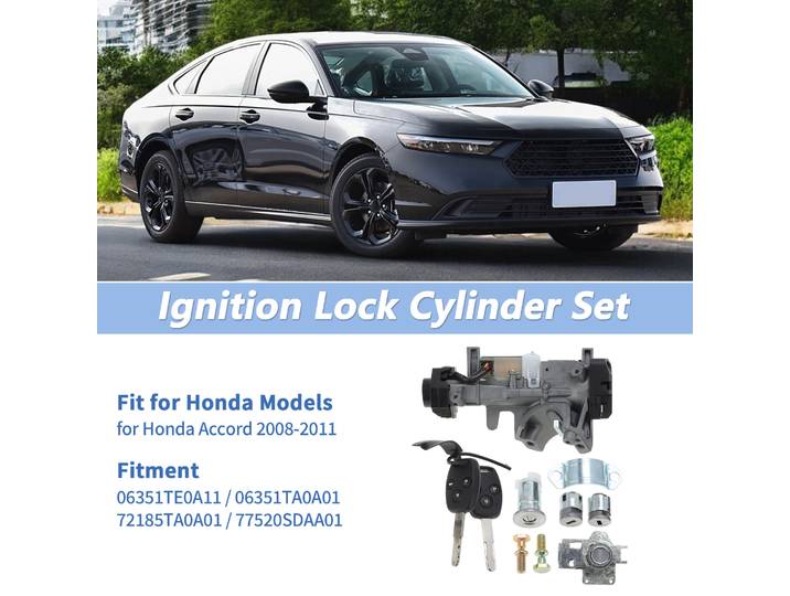 UXCELL No.72185TA0A01/06351TE0A1 cylindre de serrure d'allumage et serrure de porte bouchon de carburant main courante boîte outil cylindre de commutateur d'allumage