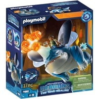 71082 Dragons: The Nine Realms - Plowhorn & D'Angelo, Konstruktionsspielzeug Mit Kristallfels zum Sprengen