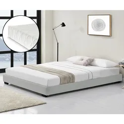Kunstlederbett Solingen Kunstleder mit Kaltschaummatratze 140x200 cm Weiß Corium