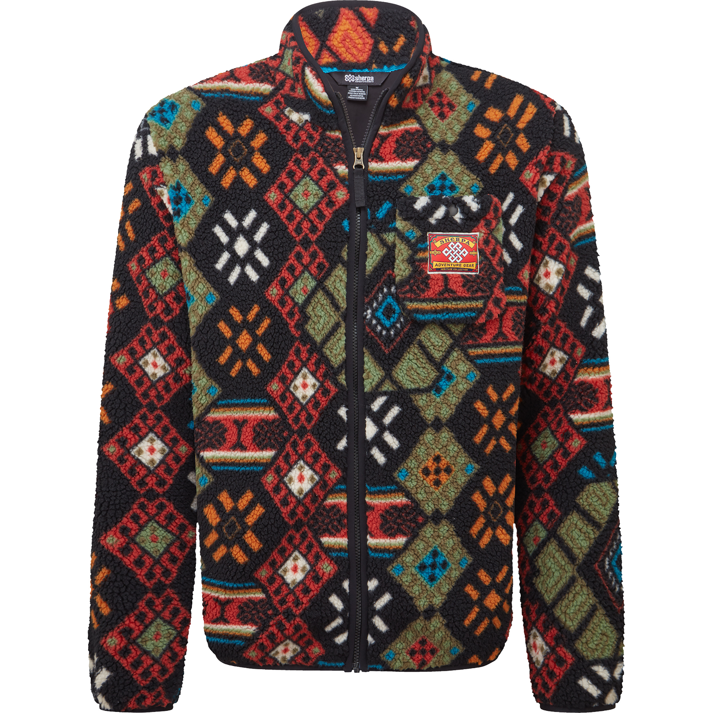 Sherpa Adventure Gear Tarcho Printed Herren Fleecejacke braun Größe S Lifestyle Schnell trocknend