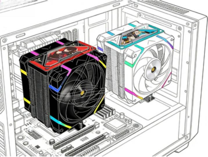 Refroidisseur de processeur SL125 ARGB, tour simple, double ventilateurs, plateforme complète, ventilateur de refroidissement silencieux PWM pour processeur
