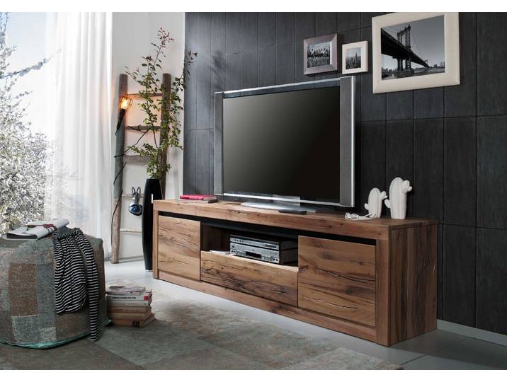 TV-Board Wild-/Zerreiche 202x42x55 Tabacco brown geölt MONTREUX #305