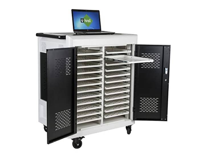 Laptopwagen - Safecart 24 PRO+ - opslag van notebooks op kantoor