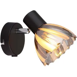 Wandleuchte Wandlampe Esszimmerleuchte chrom Glas satiniert verstellbar schwarz