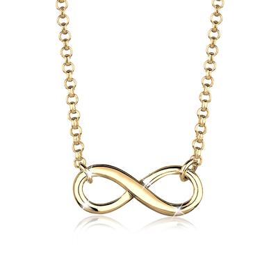 Choker ELLI "Halskette Choker Infinity Symbol Unendlichkeit 925 Silber" Gr. 38, gold, Halsketten, Damen, ohne Stein, Silber 925 (Sterlingsilber)
