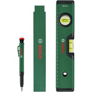 Bosch Wasserwaage 1600A02W7S, Markierungsset, 25cm, V-Nut, 2 Libellen