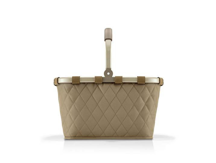 Reisenthel Einkaufskorb Carrybag frame rhombus olive, Olivgrün, 22 l, quadratisch, 49x29x28 cm, Ordnen & Aufbewahren, Körbe, Einkaufskörbe