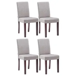 CLP 4er Set Esszimmerstuhl Ina Stoff cappuccino   Farbe: hellgrau, Gestell Farbe: cappuccino